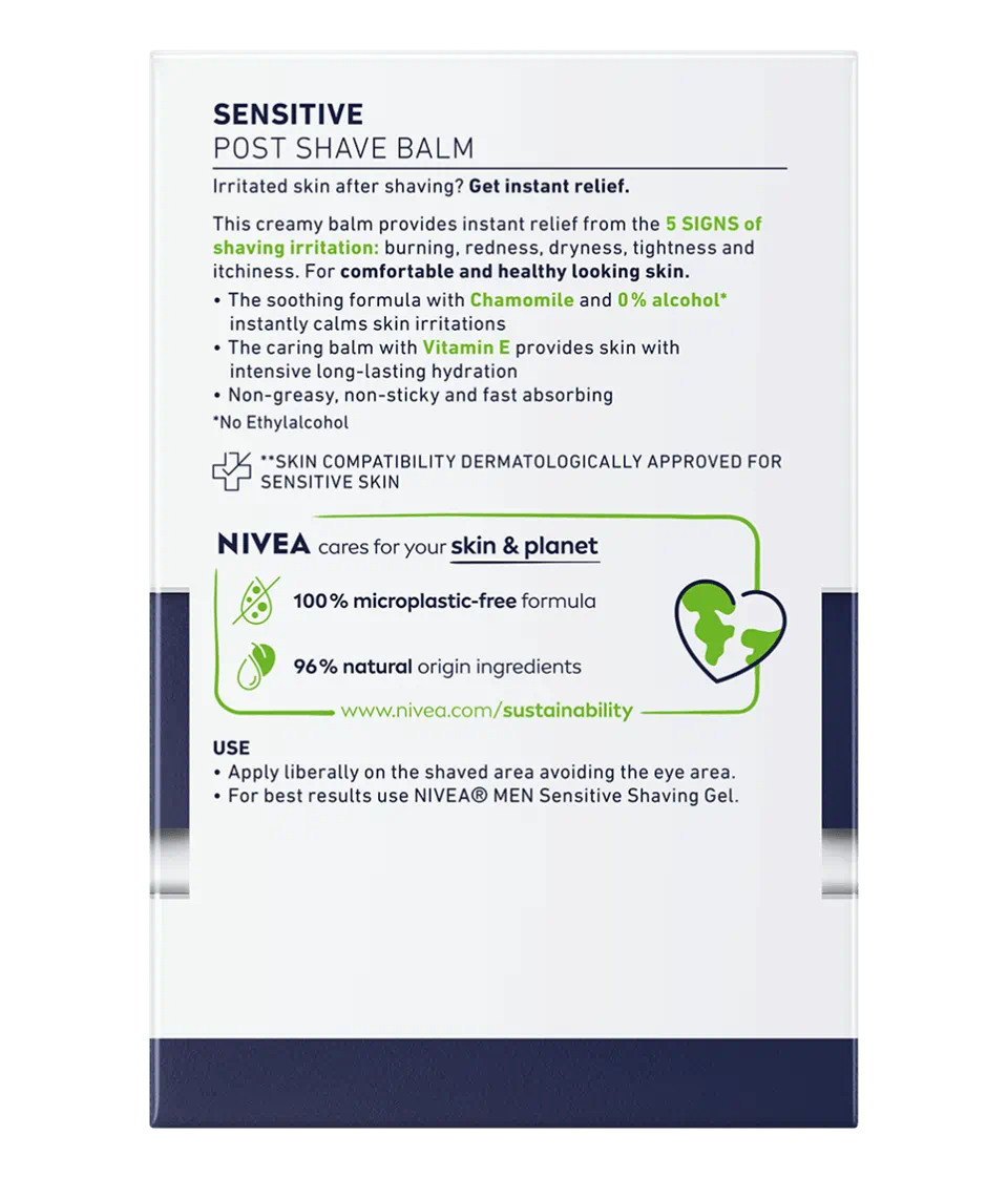 NIVEA MEN After Shave Balm, Sensitive Chamomile & Hamamelis, 100ml