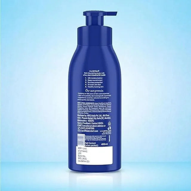 NIVEA Body Lotion for Dry to Very Dry Skin, Rich Nourishing, 5in1 Complete Care, 48H Intense Moisture, 400ml