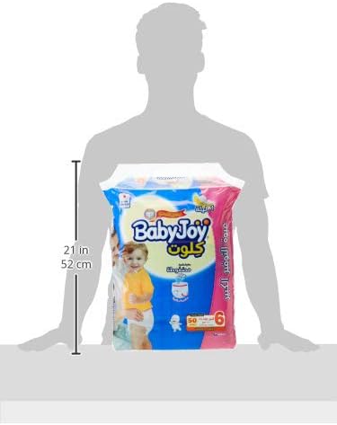 BabyJoy Compressed Culotte Pants Diaper, Size 6, Junior XXL, 16-23 Kg, Giant Pack, 50 Diapers