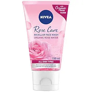 Nivea Rose Water Wash Gel (150 ml), Facial Cleansing with MicellAIR Technology and Natural Rose Water, Cleansing Gel for All Skin Types