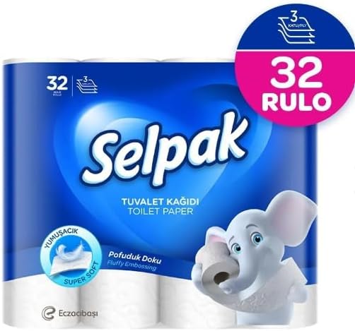 Selpak 3 Ply Toilet Paper 32 Rolls 140 Sheets