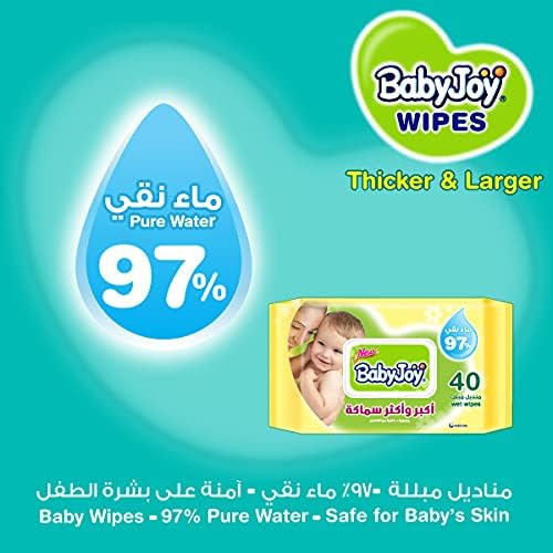 BabyJoy Thicker and Larger Wet Wipes, Mega Pack, 120 Baby Wipes
