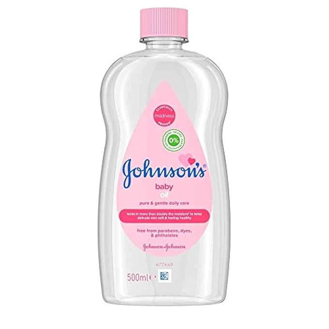 Johnson's Baby Moisturising Oil, ideal for massaging, free from dyes, parabens, phthalates, and alcohol , suitable for sensitive skin, 500ml