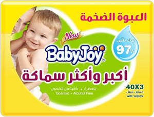 BabyJoy Thicker and Larger Wet Wipes, Mega Pack, 120 Baby Wipes
