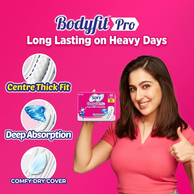 Sofy Anti-Bacterial With Musk, Slim, Large 29 Cm, Sanitary Pads With Wings, Pack Of 28 Pads