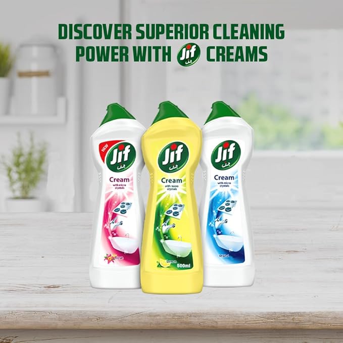 JIF Cream Cleaner, Lemon, stain remover with micro crystal technology 500ml