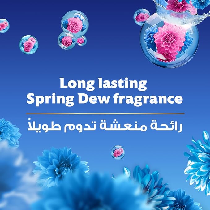 COMFORT Concentrated Fabric Softener, Spring Dew & Charm, with freshness-burst technology for longer lasting fragrance & soft clothes, 4L + 650ml