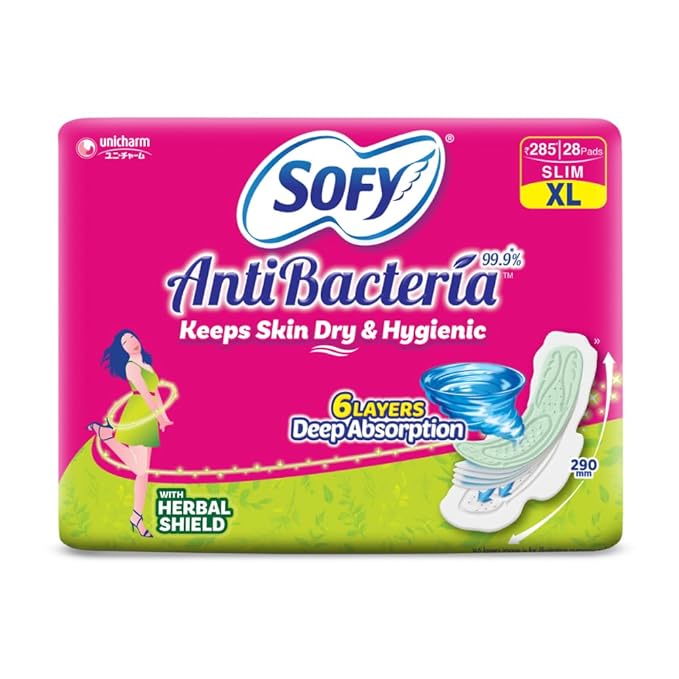 Sofy Slim Anti Bacteria, Large, 29 cm, 28 Pieces