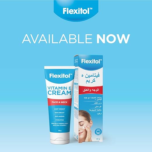 Flexitol Vitamin E Cream 85G, Non greasy, Anti-ageing, Hydrating, Specially formulated with 15% Vitamin E