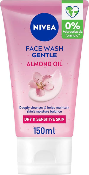 NIVEA Face Wash Cleanser, Gentle Cleansing, Dry Skin, 150ml