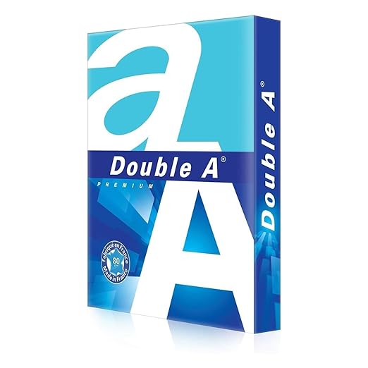 Double A - Printer Copy Paper, Size A4, GSM 80, 500 Pages Ream - White