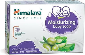 Himalaya Moisturizing Baby Soap | No Parabens & Synthetic Colors Enriched With Aloe Vera & Olive Oil Is A Mild & Soothing Soap That Replenishes Lost Moisture While Gently Cleanses The Skin - 125Gms.