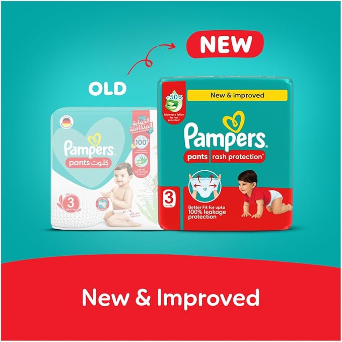 Pampers Rash Protection, Size 3, 6-11 kg, Mega Pack, 60 Diaper Pants