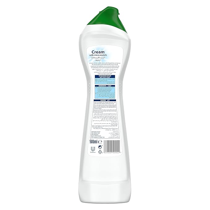 JIF Cream Cleaner, with micro crystals technology, Original, eliminates grease, burnt food & limescale stains, 2 x 500ml