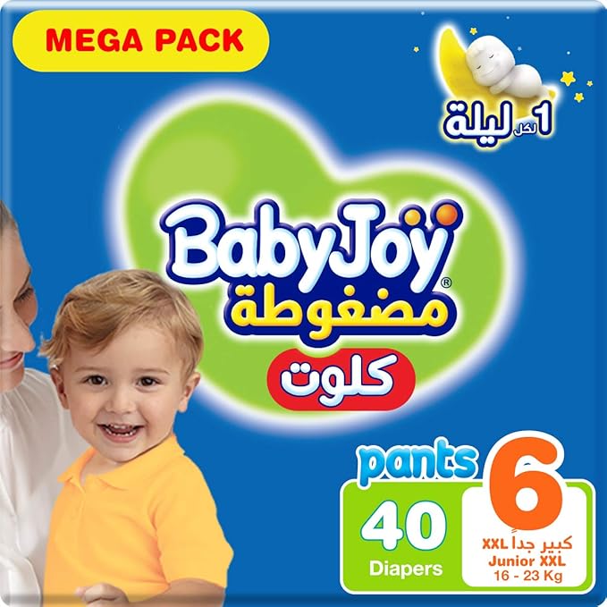 BabyJoy Cullotte Pants Diaper, Mega Pack Junior XXL Size 6, 16+ Kg, 40 Diapers