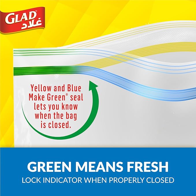 Glad Zipper Freezer Bags Size 27.4cm x 26.5cm 25pcs