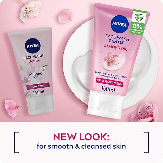 NIVEA Face Wash Cleanser, Gentle Cleansing, Dry Skin, 150ml