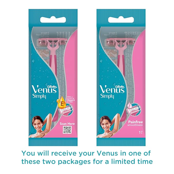 Gillette Venus Simply 3 Women's Disposable Razor 8+4 Count