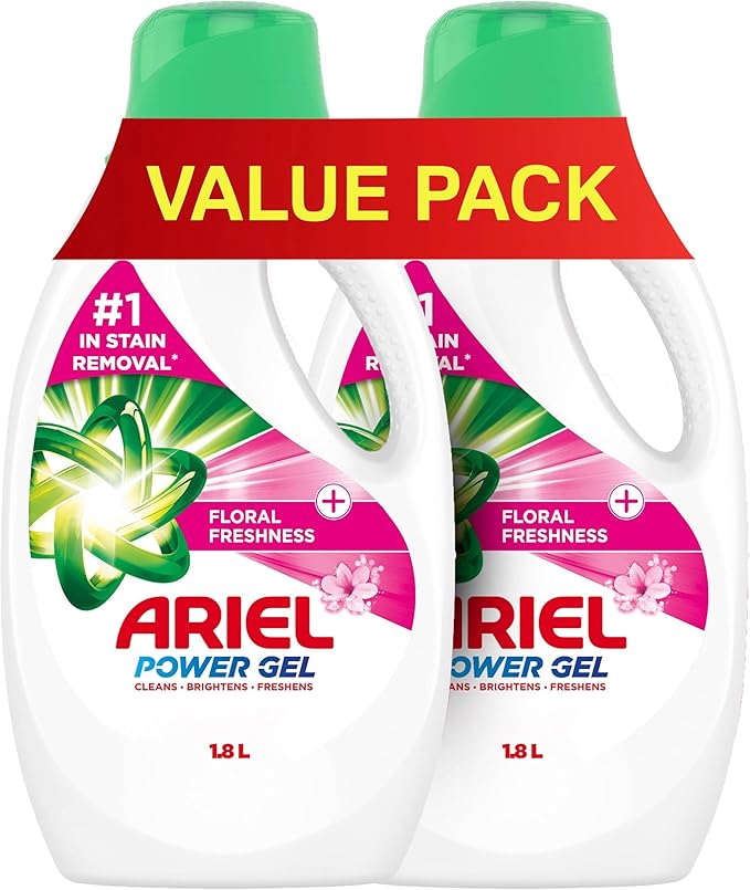 Ariel Automatic Liquid Gel with a Touch of floral Freshness 1.8L (Pack of 2)
