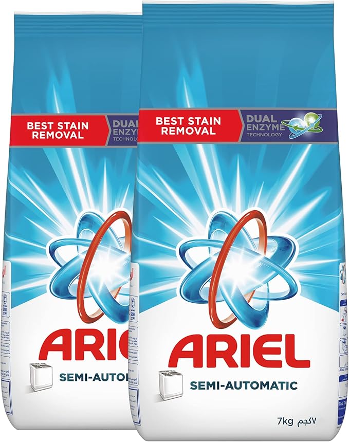 Ariel Semi-Automatic Laundry Detergent Powder, Original Scent, 2x7KG Pack