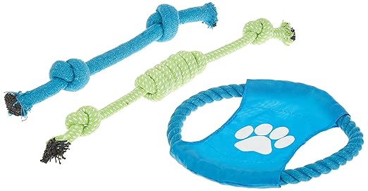 10 Pcs Pet Puppy Toys Gift Set Ball Rope and Chew Squeaky for Dog Cat