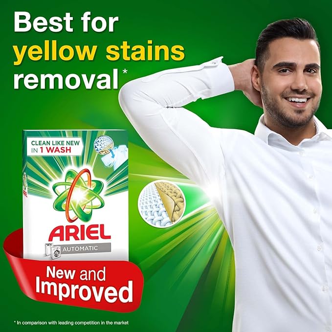 Ariel Automatic Laundry Detergent Powder, Original Scent, Stain-Free Clean Laundry, Washing Powder, Dual Pack, 2.5Kg