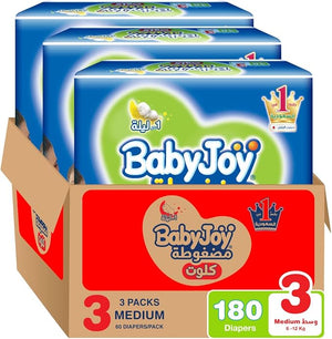 BabyJoy Cullotte Pants Diaper, Mega Pack Medium Size 3, Count 180, 6 - 12 KG