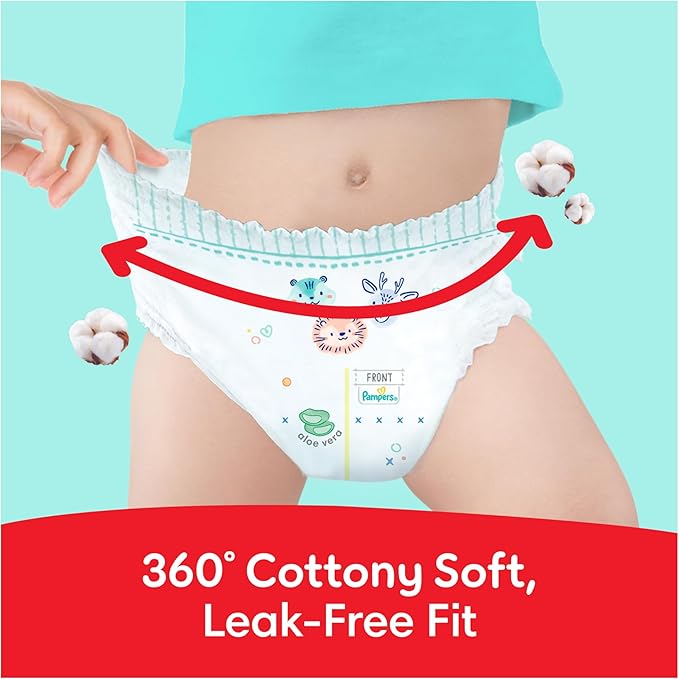 Pampers Ultimate Comfort Pants Diapers, Size 7, 17+kg, Lotion infused with Aloe Vera and Vitamin E, Cottony Soft Fit for up to 100% Leakage Protection, Super Saving Pack, 32 Count