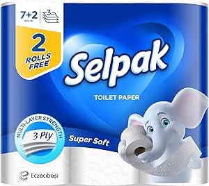 Selpak 3 Ply Toilet Paper 7+2 Rolls 140 Sheets