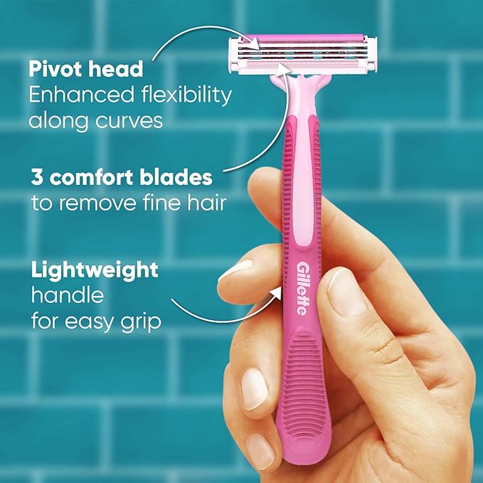 Gillette Venus Simply 3 Women's Disposable Razor 8+4 Count