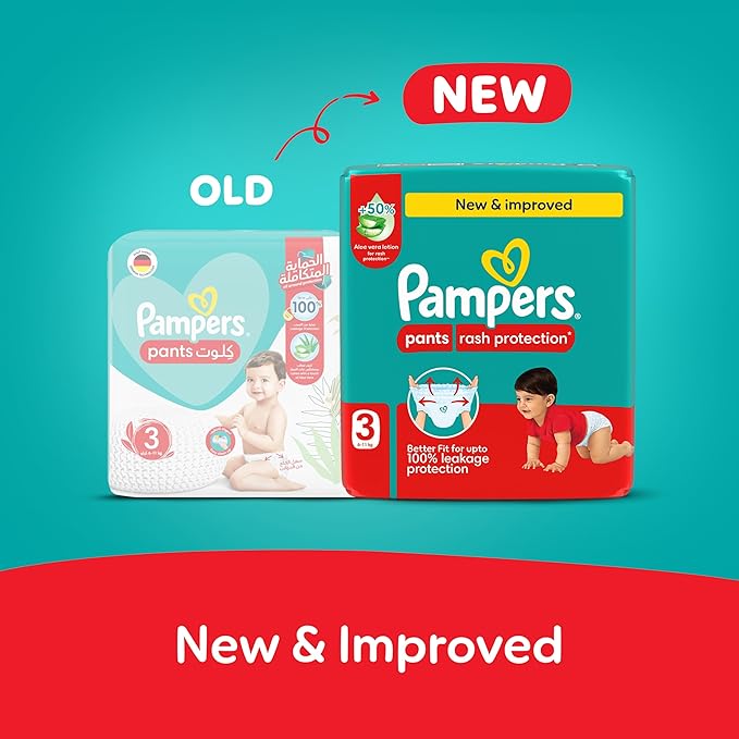 Pampers Ultimate Comfort Pants Diapers, Size 6, 16-21kg, Lotion infused with Aloe Vera and Vitamin E, Cottony Soft Fit for up to 100% Leakage Protection, Super Saving Pack, 136 Count