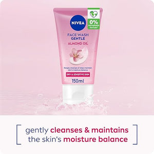 NIVEA Face Wash Cleanser, Gentle Cleansing, Dry Skin, 150ml