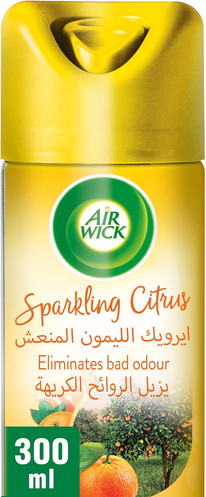 Air Wick Sparkling Citrus Aerosol, Easy to Use Air Freshener, Eliminates Bad Odour like Cat Litter Smell, 300 ml (Pack of 3)