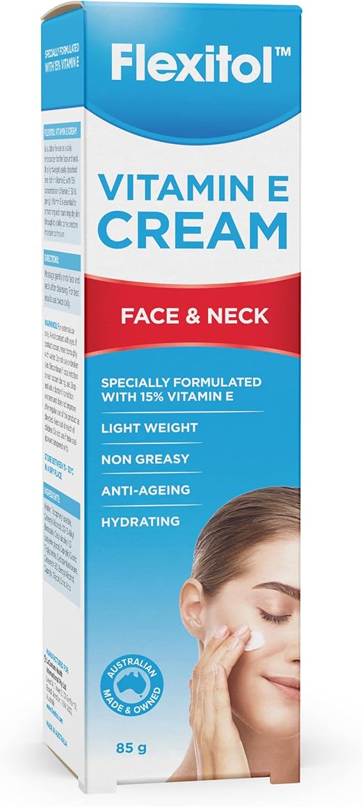 Flexitol Vitamin E Cream 85G, Non greasy, Anti-ageing, Hydrating, Specially formulated with 15% Vitamin E
