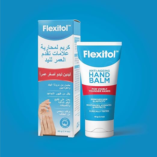 Flexitol Anti Ageing Hand Balm Spf15 40G, improve skin elasticity and lighten age spots, plant based ingredient