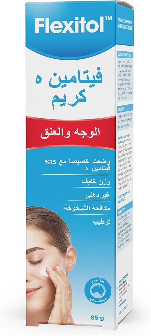 Flexitol Vitamin E Cream 85G, Non greasy, Anti-ageing, Hydrating, Specially formulated with 15% Vitamin E