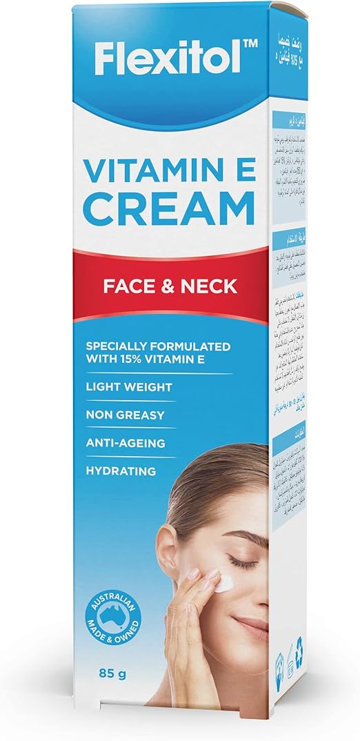 Flexitol Vitamin E Cream 85G, Non greasy, Anti-ageing, Hydrating, Specially formulated with 15% Vitamin E