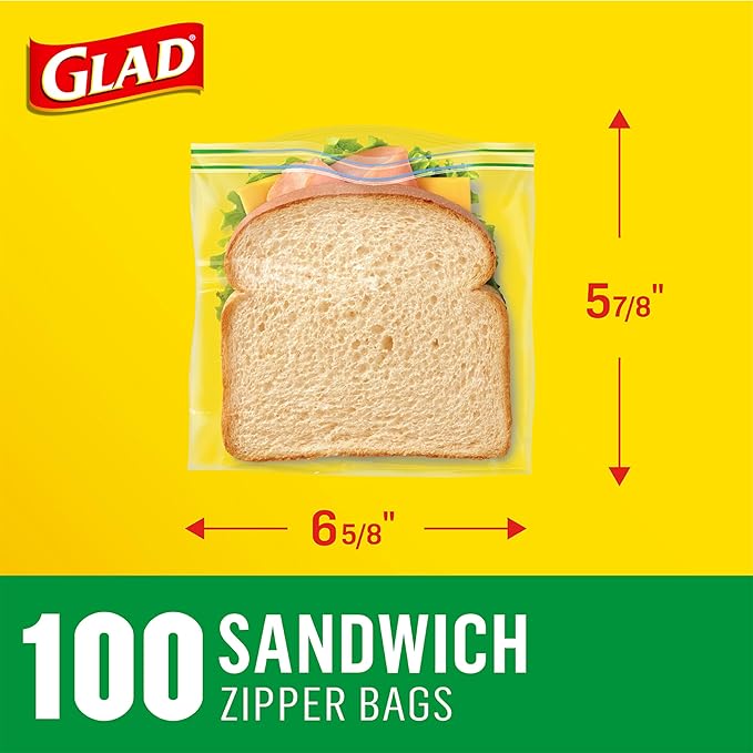 Glad Zipper Sandwich Bags - 100 Count