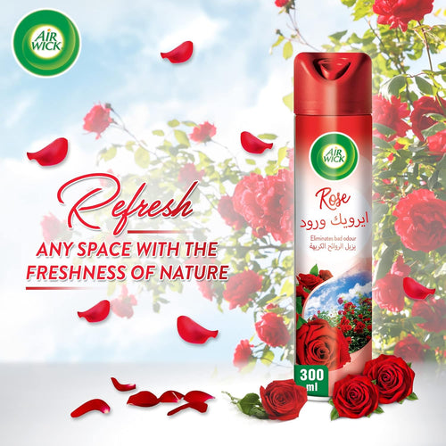 Air wick Freshener Aerosol Rose 300ml, Pack of 3