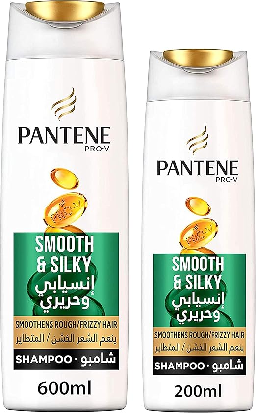 Pantene Pro-V Smooth & Silky Shampoo Pack, 600Ml & 200Ml