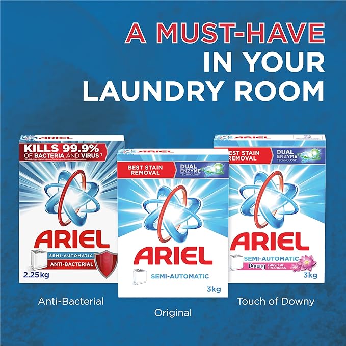 Ariel Semi-Automatic Laundry Detergent Powder, Original Scent, 2x7KG Pack