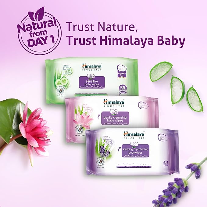 Himalaya Since 1930 Gentle Cleansing Baby Wipes Alcohol & Paraben Free for Sensitive Skin - 48 wipes X 4 packs (192 Wipes)