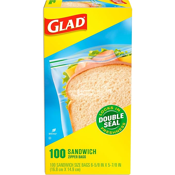 Glad Zipper Sandwich Bags - 100 Count