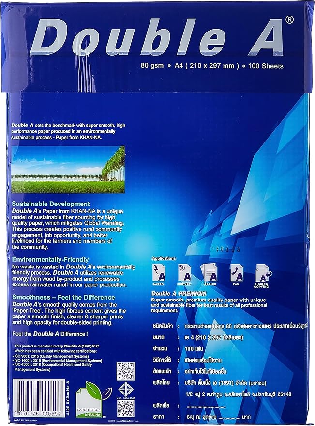 Double A 80 gsm A4 Copy Paper 100 Sheets