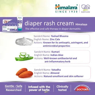 Himalaya Since 1930 Diaper Rash Cream Reduces Redness & Irritation Caused by Diapers |Free from Parabens -100ml