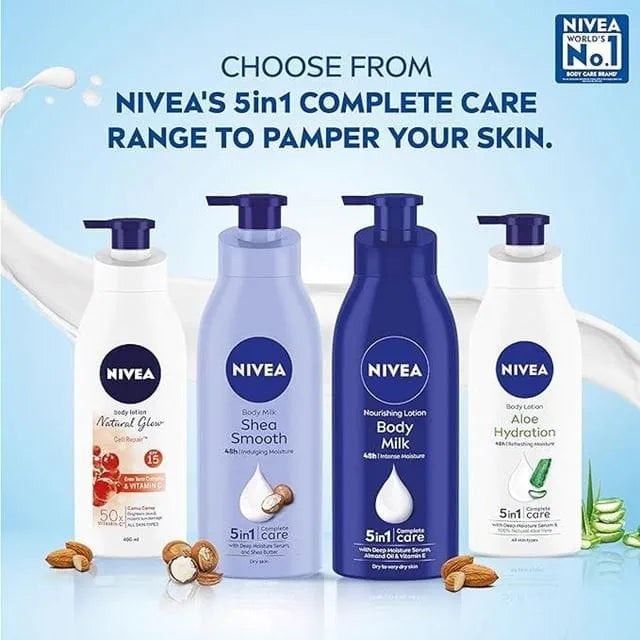NIVEA Body Lotion for Dry Skin, Cocoa Butter, 5in1 Complete Care, 48H Deep Moisture, 400ml