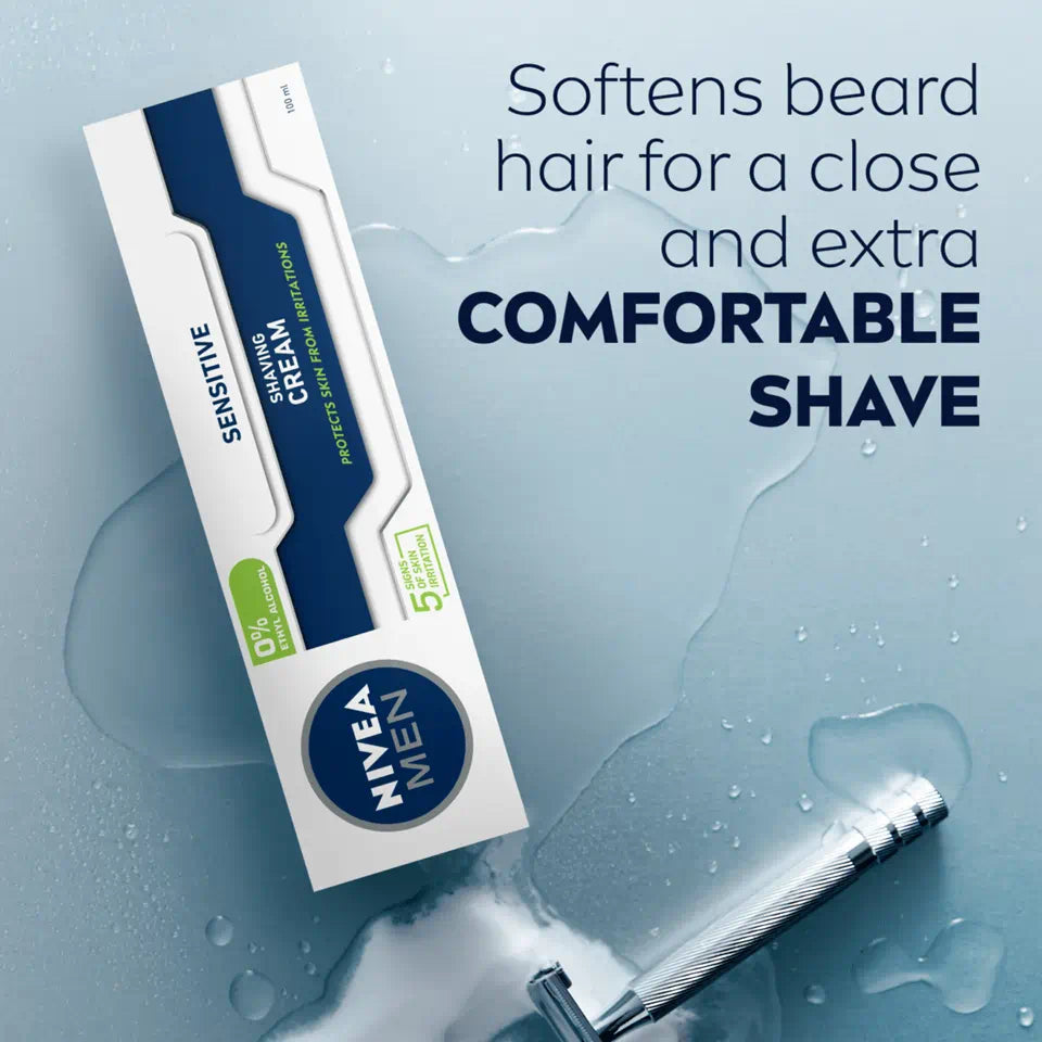 NIVEA MEN Shaving Cream, Sensitive Chamomile & Hamamelis, 100ml