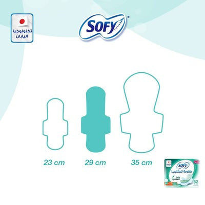 SOFY Anti-Bacterial Sanitary Pads with Wings, Slim, Large 29 cm, Pack of 52 Pads